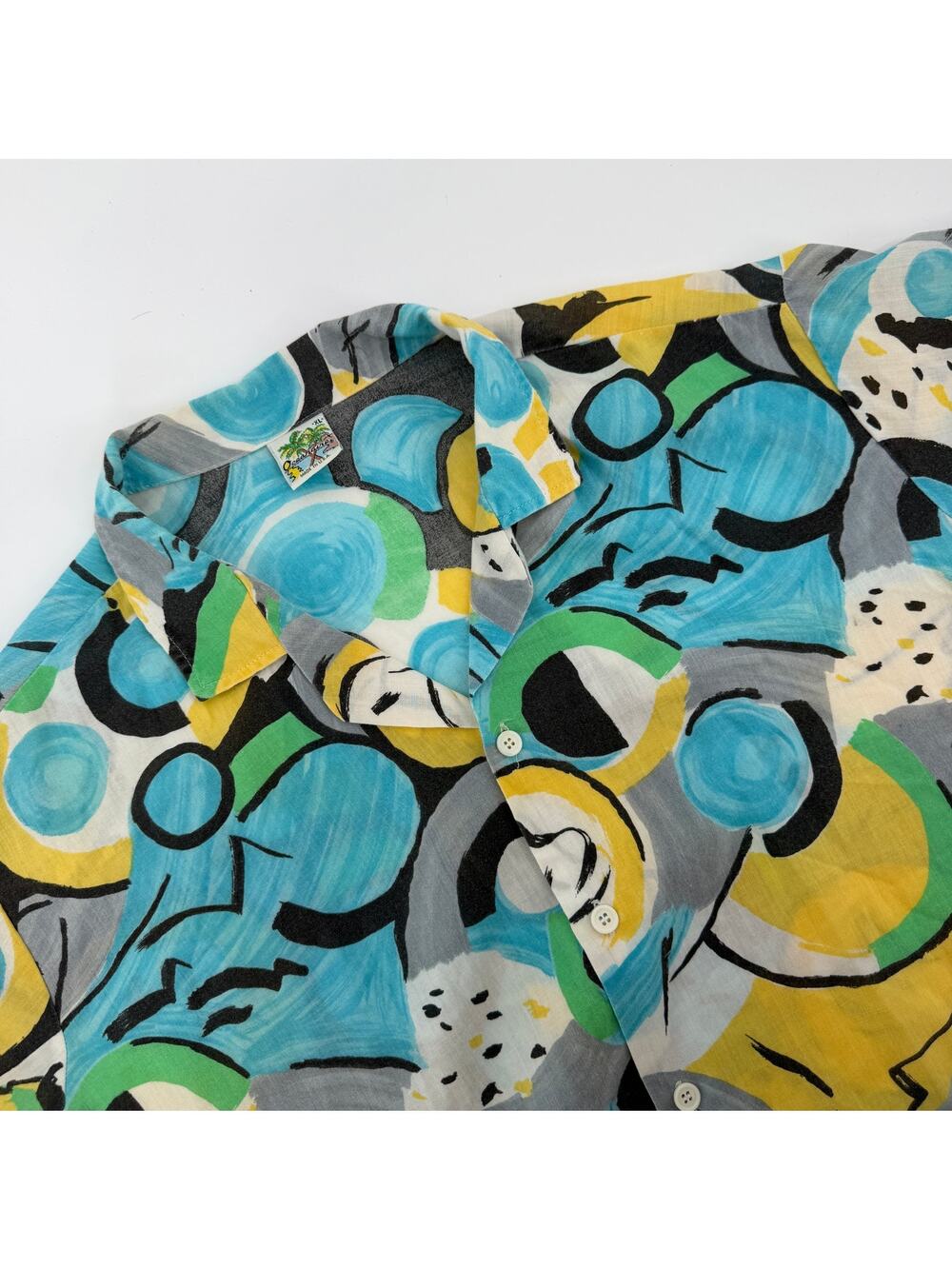 VTG‎ Oceanaire Hawaiian Button Up Short Sleeve Shirt Graphic Size XL USA Made